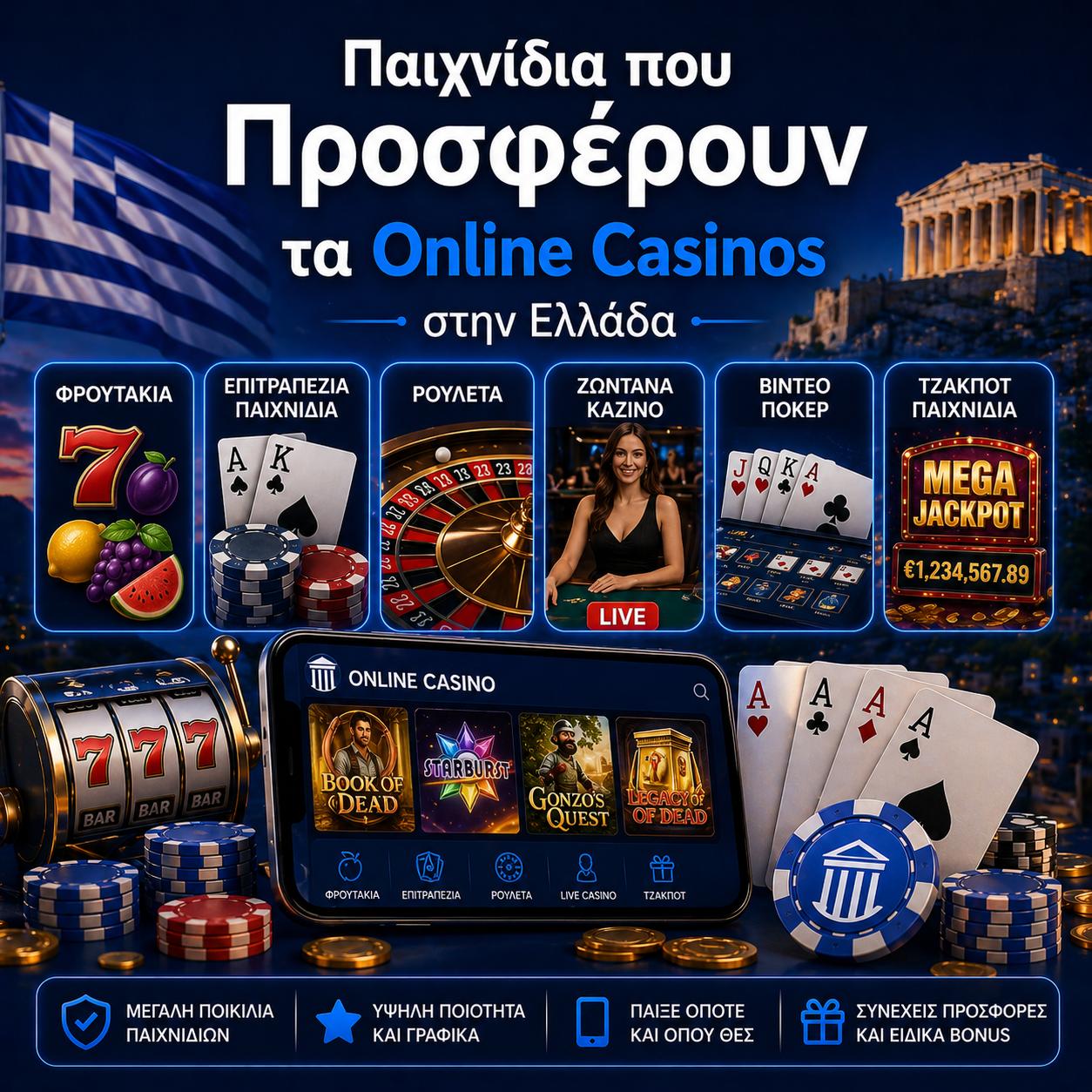 Παιχνίδια που Προσφέρουν τα Online Casinos στην Ελλάδα